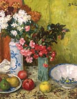 Still Life with Two Vases of Flowers