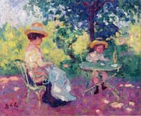 Woman and Child in a Garden
