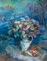 Flowers in a White Vase