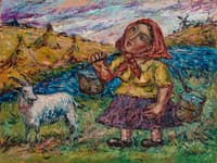 Woman with a Goat