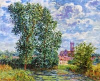 Effect of Sunshine and Clouds in Larchant District, France