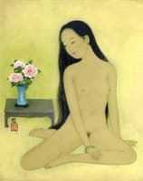 Yellow Nude with Peonies