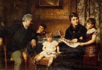Portrait of a Family Gathered Around a Table