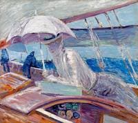 Madame Helleu aboard the yacht 'Bird'