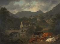 Buttermere Bridge and Church from 'The Fish Inn'