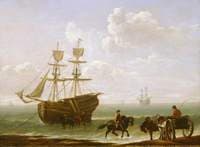 A Beached Collier Unloading into Carts