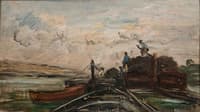 Barges on a River
