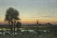Autumn Landscape in the Glow of Sunset