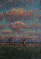 Landscape with windmills - motif from Segerstad