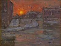 Red Evening Sky over Stockholm