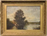 Landscape with Lake and Cows