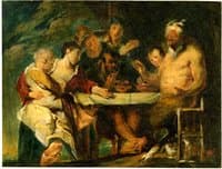 A Group around a Table, after Jacob Jordeans