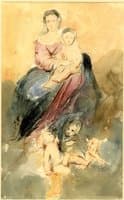 Virgin and Child on Clouds, with Cherubs (after Murillo)