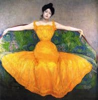 Woman in a yellow dress