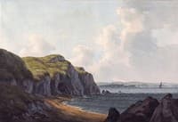 View from Priory Bay, Caldey Island, looking N E towards Tenby
