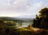 River View with Hunters and Dogs