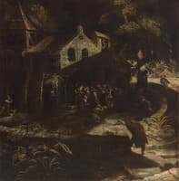 Pilgrims before a Forest Chapel