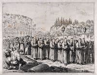 A procession of penitents before the Colosseum in Rome