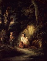 Halt of Traveling Peasants by a Woodside