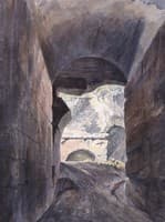 View through an arch in the Colosseum