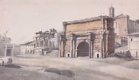 Arch of Septimius Severus, the Capitol and the Temple of Concord; half-buried