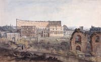 General view of the Colosseum and the Arch of Constantine from the Palatine