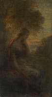 Young Woman under a Tree at Sunset