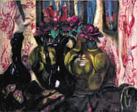 Still Life with Purple Roses