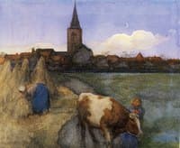 Farm Scene with St. Jacobs Church