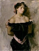 Woman in Black Evening Dress