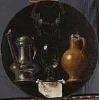 Emblamatic Still Life with Roemer, Jug, Pitcher and Bridel