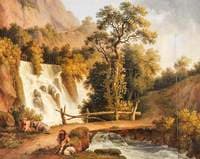 Landscape with a Waterfall and a Cowherd in the Foreground