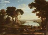 Landscape with Two Figures Dancing with Tambourines (The Mill) (after Claude Lorrain)