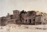 The Palatine Hill from the steps of the Temple of Antoninus in the Campo Vaccino