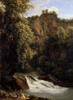 Rocky Landscape with Waterfall