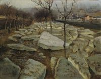 Ice floes on the banks of the Thaya