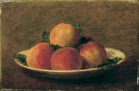 Quatre pêches dans une assiette (Four Peaches on a Plate)
