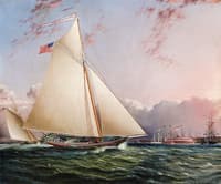 The 'Phillip Rl Paulding' in New York Harbor with Castle Clinton in the Distance