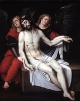 Dead Christ Held by Two Angels