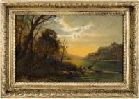 SUNSET AT THE LAKE