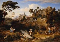 Landscape near Olevano with a Parade of Dancing Peasants