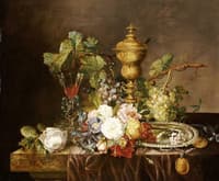 Floral still life with a silver-gilt cup
