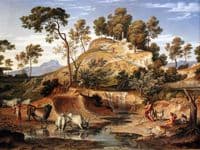 Serpentara Landscape with Herdsmen and cows at a Spring