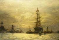 With Drums and Rolling Music, Like a Queen: Ships of the Atlantic Fleet Play the 'Victory' into Dock