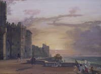 Windsor Castle: the North Terrace, looking west at sunset