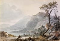 Landscape with Mountains by a Lake