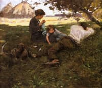 Family Resting under a Tree