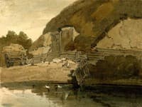 Barn by a Pond