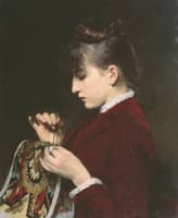 Woman Embroidering