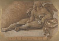 Nude Male Figure Seated on the Ground